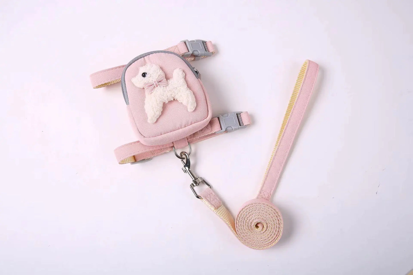 Pet Travel Backpack with Teddy Bear & Safety Leash