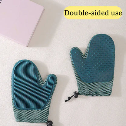 Pet Grooming Gloves – Silicone Massage & Hair Removal Brush